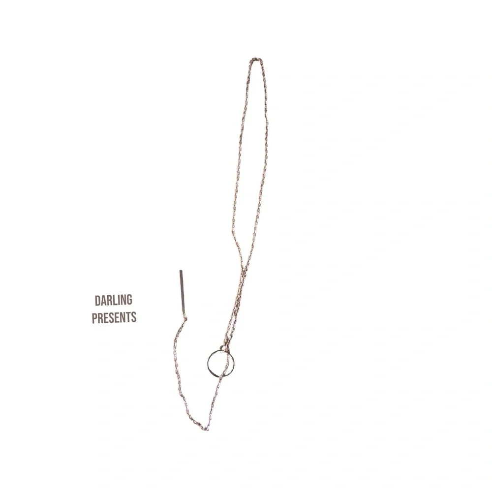 Lariat Ring Tassel Chain Necklace Women Color Gold
